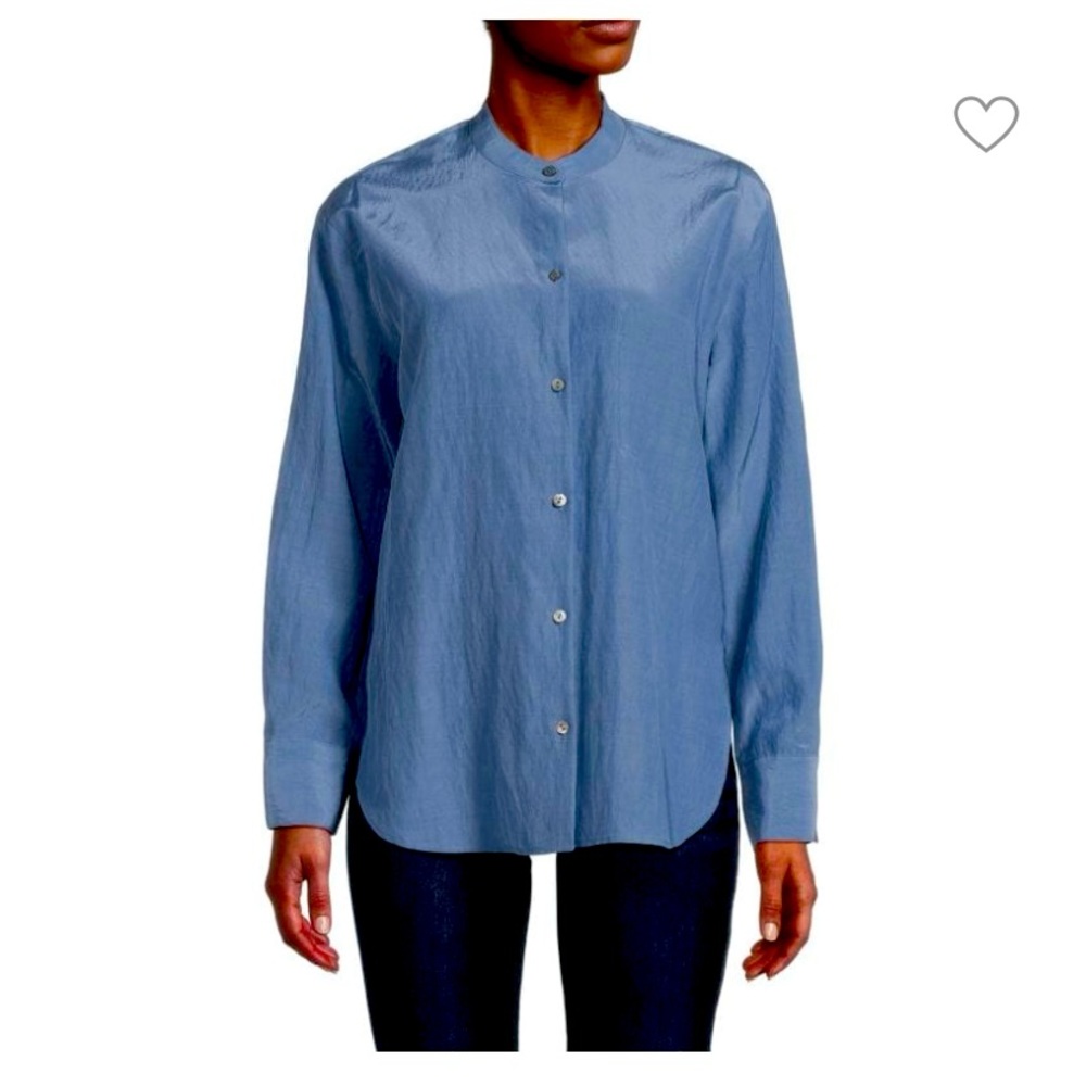 Bishop Collar Cupro Blend Shirt